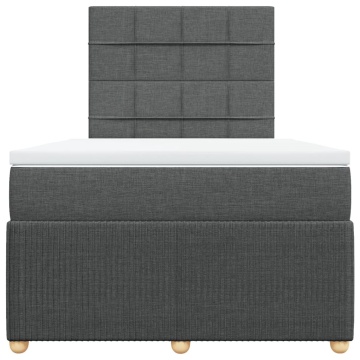 Pat box spring cu saltea, gri închis, 120x200 cm, textil - Img 4