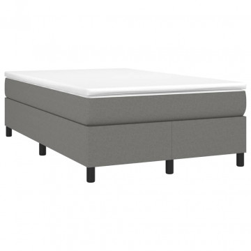 Pat box spring cu saltea, gri închis, 120x200 cm, textil - Img 3