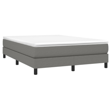 Pat box spring cu saltea, gri închis, 140x200 cm, textil - Img 3