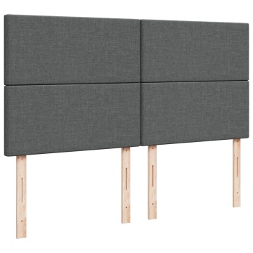 Pat box spring cu saltea, gri închis, 180x200 cm, textil - Img 6