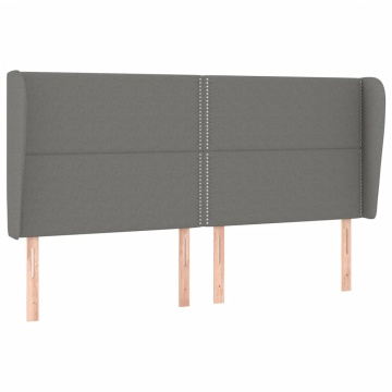 Pat box spring cu saltea, gri închis, 180x200 cm, textil - Img 5