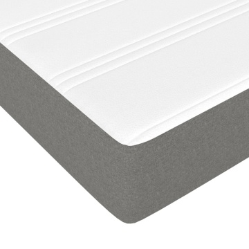 Pat box spring cu saltea, gri închis, 180x200 cm, textil - Img 7
