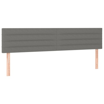 Pat box spring cu saltea, gri închis, 200x200 cm, textil - Img 5