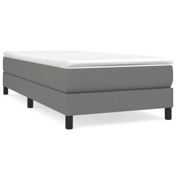 Pat box spring cu saltea, gri închis, 80x200 cm, textil - Img 2