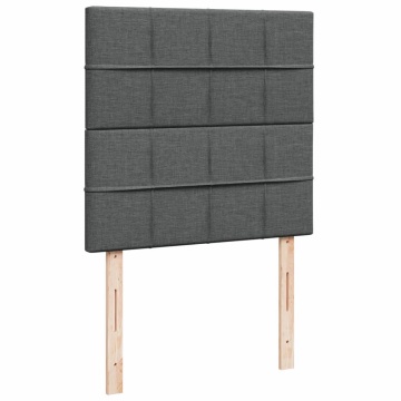 Pat box spring cu saltea, gri închis, 80x200 cm, textil - Img 7