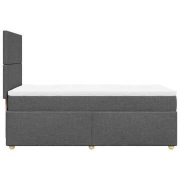 Pat box spring cu saltea, gri închis, 90x200 cm, textil - Img 8