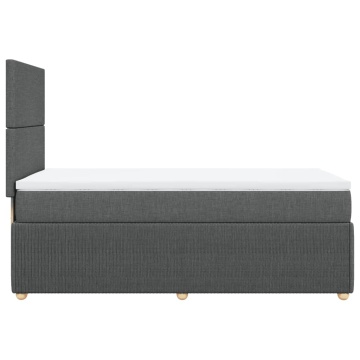 Pat box spring cu saltea, gri închis, 90x200 cm, textil - Img 6