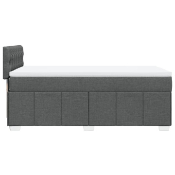 Pat box spring cu saltea, gri închis, 90x200 cm, textil - Img 8