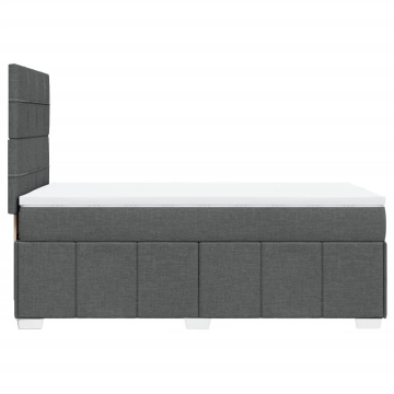 Pat box spring cu saltea, gri închis, 90x200 cm, textil - Img 8