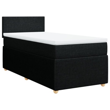 Pat box spring cu saltea, negru, 100x200 cm, textil - Img 3