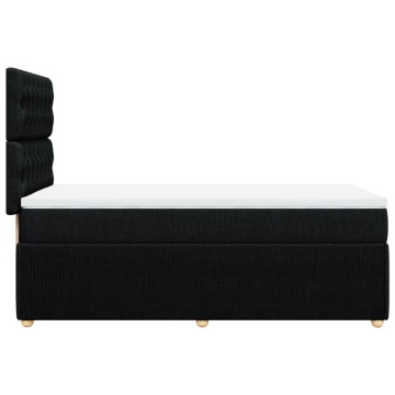 Pat box spring cu saltea, negru, 100x200 cm, textil - Img 6