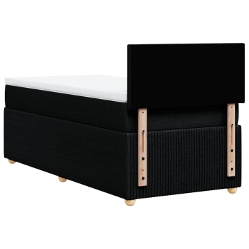 Pat box spring cu saltea, negru, 100x200 cm, textil - Img 7