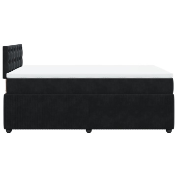 Pat box spring cu saltea, negru, 120x200 cm, catifea - Img 6