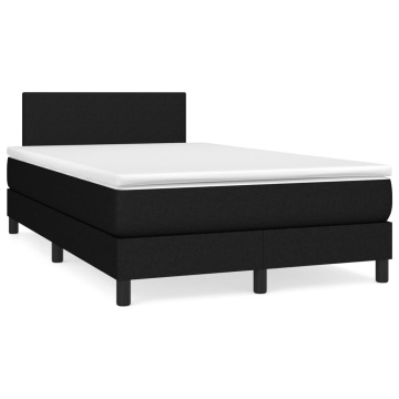 Pat box spring cu saltea, negru, 120x200 cm, textil - Img 2