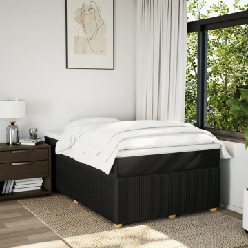 Pat box spring cu saltea, negru, 120x200 cm, textil - Img 3