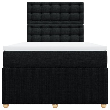 Pat box spring cu saltea, negru, 120x200 cm, textil - Img 4
