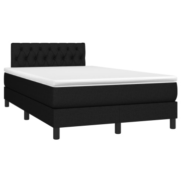 Pat box spring cu saltea, negru, 120x200 cm, textil - Img 3
