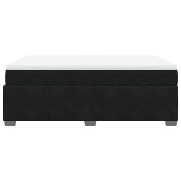 Pat box spring cu saltea, negru, 140x190 cm, catifea - Img 7