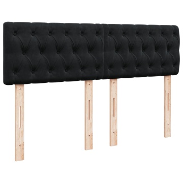 Pat box spring cu saltea, negru, 140x190 cm, catifea - Img 8