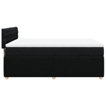 Pat box spring cu saltea, negru, 140x200 cm, textil - Img 8