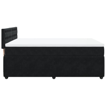 Pat box spring cu saltea, negru, 160x200 cm, catifea - Img 6
