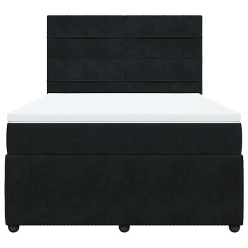 Pat box spring cu saltea, negru, 160x200 cm, catifea - Img 4