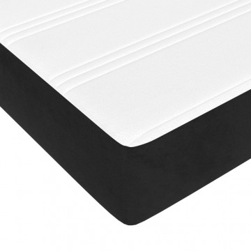 Pat box spring cu saltea, negru, 160x200 cm, catifea - Img 7