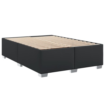 Pat box spring cu saltea, negru, 160x200 cm, piele ecologică - Img 8