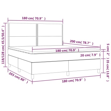 Pat box spring cu saltea, negru, 180x200 cm, catifea - Img 5