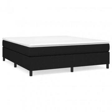 Pat box spring cu saltea, negru, 180x200 cm, catifea - Img 2