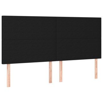 Pat box spring cu saltea, negru, 200x200 cm, textil - Img 5