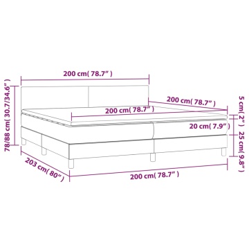 Pat box spring cu saltea, negru, 200x200 cm, textil - Img 6