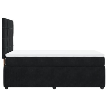 Pat box spring cu saltea, negru, 80x200 cm, catifea - Img 8