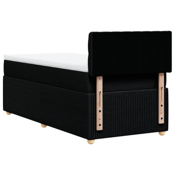 Pat box spring cu saltea, negru, 80x200 cm, textil - Img 7