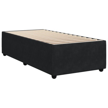 Pat box spring cu saltea, negru, 90x190 cm, catifea - Img 5