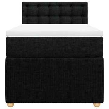 Pat box spring cu saltea, negru, 90x190 cm, textil - Img 4