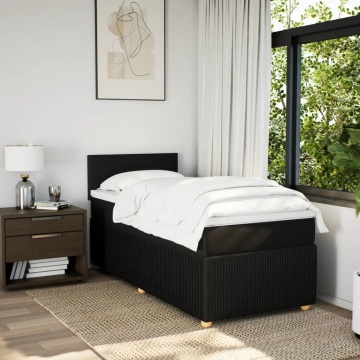 Pat box spring cu saltea, negru, 90x190 cm, textil - Img 4