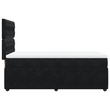 Pat box spring cu saltea, negru, 90x200 cm, catifea - Img 8