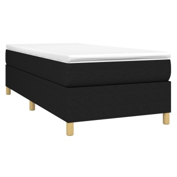 Pat box spring cu saltea, negru, 90x200 cm, textil - Img 3