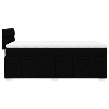Pat box spring cu saltea, negru, 90x200 cm, textil - Img 8