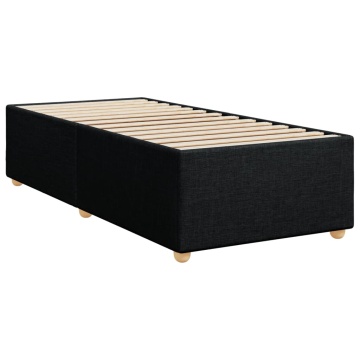 Pat box spring cu saltea, negru, 90x200 cm, textil - Img 8