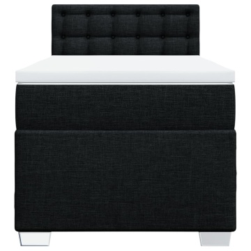 Pat box spring cu saltea, negru, 90x200 cm, textil - Img 5