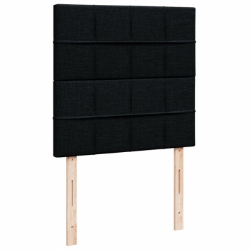 Pat box spring cu saltea, negru, 90x200 cm, textil - Img 6