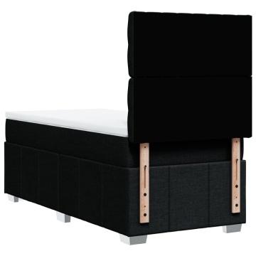 Pat box spring cu saltea, negru, 90x200 cm, textil - Img 7