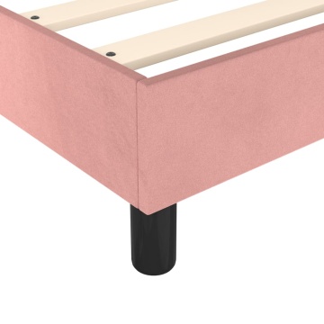 Pat box spring cu saltea, roz, 160x200 cm, catifea - Img 6