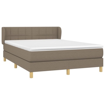 Pat continental cu saltea gri taupe 140x200 cm material textil - Img 3