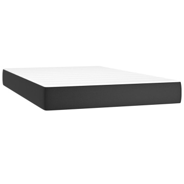 Pat continental cu saltea, negru, 120x200 cm, piele ecologică - Img 5