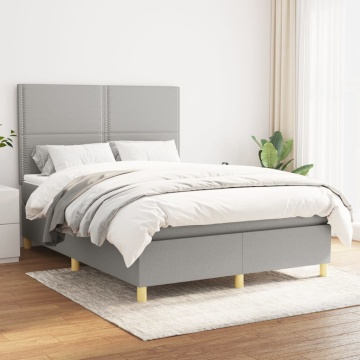 Pat continental, gri deschis, 140x200 cm, material textil - Img 1
