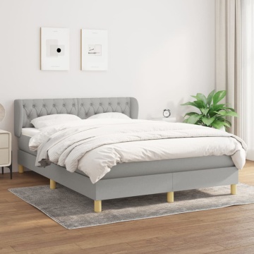 Pat continental, gri deschis, 140x200 cm, material textil - Img 1
