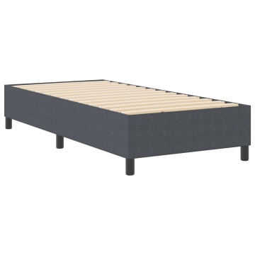 Pat cu arcuri box Gri închis 90x200 cm din țesătură corduroy - Img 3
